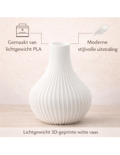 Witte designvaas – met ribbelstructuur 2