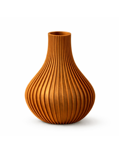 Brons-look vaas – 3D-geprint met ribbelstructuur