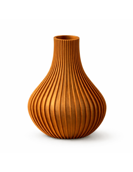 Brons-look vaas – 3D-geprint met ribbelstructuur