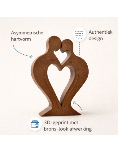 Decoratief hartbeeld – brons-look designobject