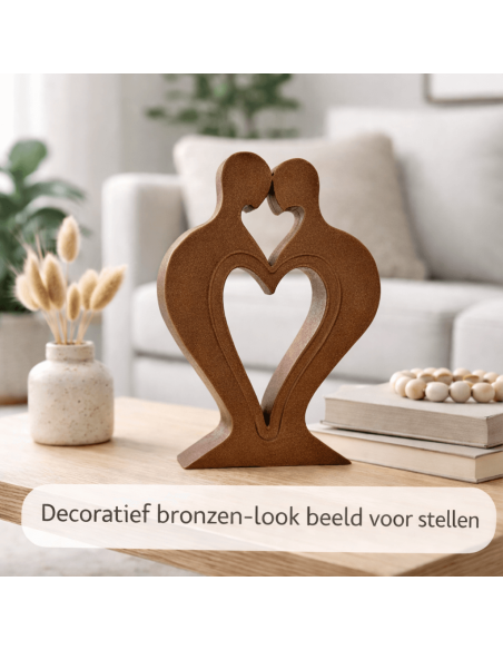 Decoratief hartbeeld – brons-look designobject