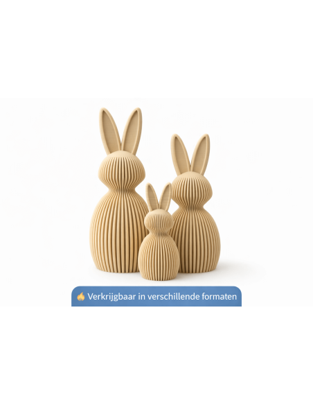 Decoratief konijn met ribbelstructuur – meerdere formaten