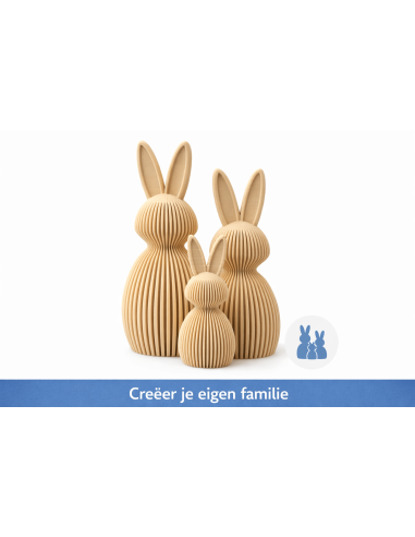Decoratief konijn met ribbelstructuur – meerdere formaten
