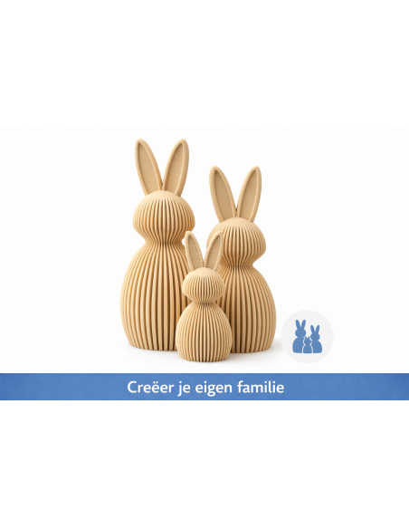 Decoratief konijn met ribbelstructuur – meerdere formaten