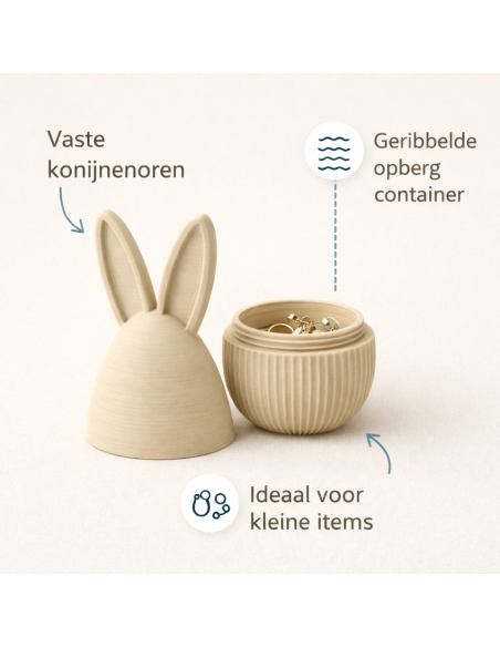 Konijnen opbergdoos – decoratief opbergpotje met deksel
