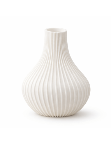 Witte designvaas – met ribbelstructuur