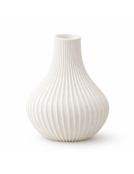 Witte designvaas – met ribbelstructuur